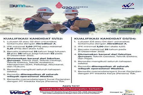 Waskita Karya Buka Lowongan Kerja Matawaktu Co Id