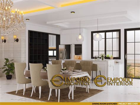 Desain Ruang Makan Interior Rumah Classic Modern 2 5 Lantai Ibu Chen Di