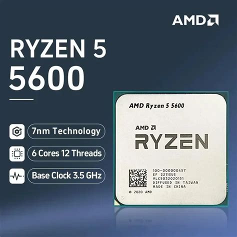 AMD Procesador De Escritorio Ryzen 5 5600 6 N Cleos 12 Hilos 3 5 GHz