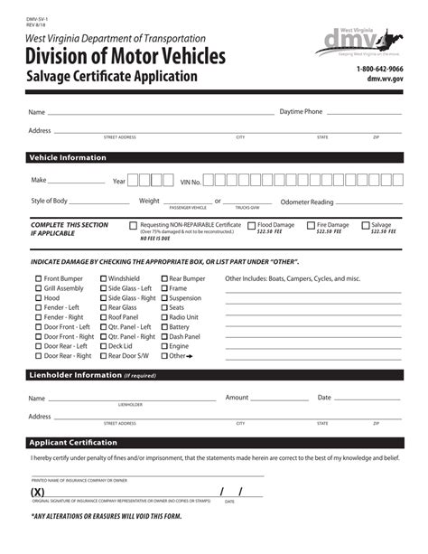 Form Dmv Sv 1 Fill Out Sign Online And Download Fillable Pdf West