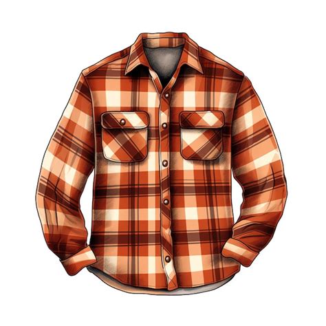 Premium Photo Beautiful Retro Flannel Shirt Clipart Illustration