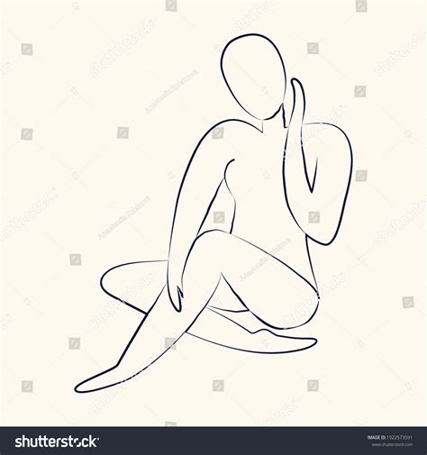Vector Card Naked Woman Silhouette Line Stock Vector Royalty Free 1922573591 Shutterstock