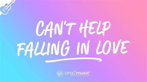 Can T Help Falling In Love Acoustic Guitar Karaoke Instrumental Elvis Presley Youtube Music