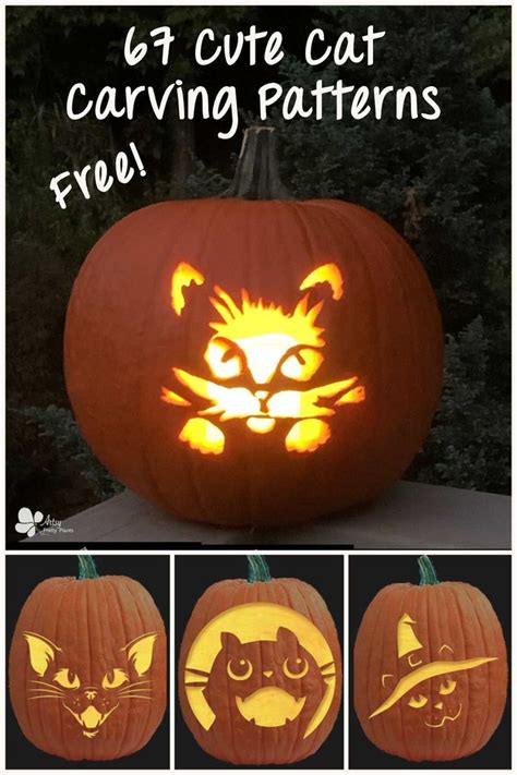 67 Totally Adorable Cat Pumpkin Carving Patterns A Big Selection Of