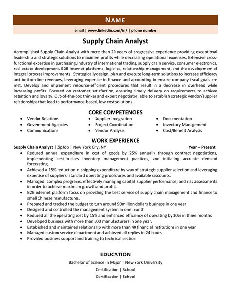 The Resume For An Experienced Supply Worker Is Shown In This Example