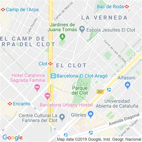 Código Postal calle Clot Impares Del 1 Al 103 Pares Del 2 Al 128 en