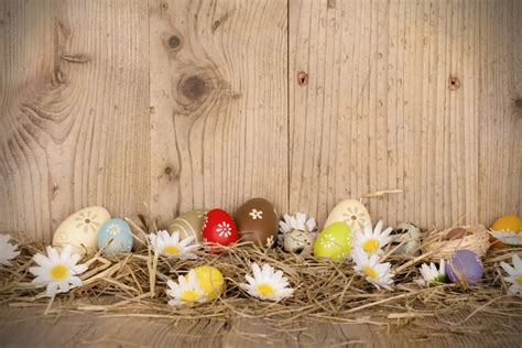 Free Shipping Easter Eggs Photo Vinyl Backdrop Wood Wall Photographic