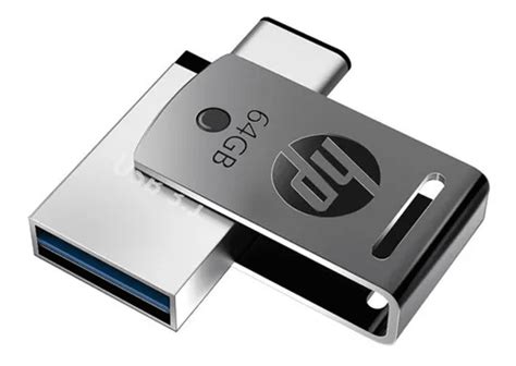 PEN DRIVE 64GB 3 1 USB C HP X5000M PRATA