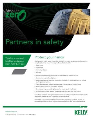 Kelly Services Cares About Hand Safety Pdf