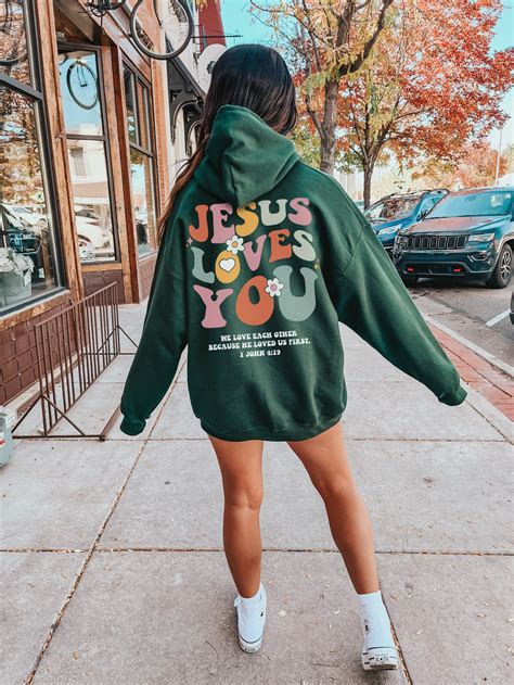 Jesus Loves You Hoodie Retro Christian Hoodie Christian Merch Etsy