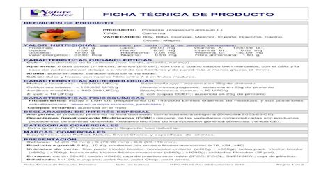 Ficha TÉcnica De Producto · Pdf Fileficha Técnica De Producto