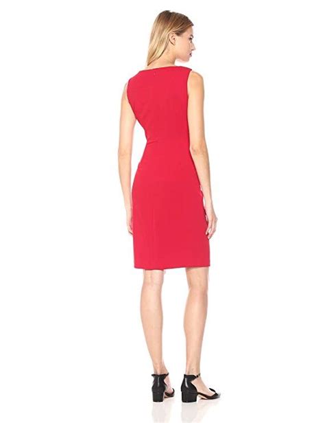 Calvin Klein Womens Sleeveless Sheath Dress With Starburst Detail