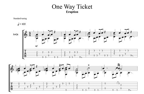 Ноты и табы One Way Ticket для гитары скачать