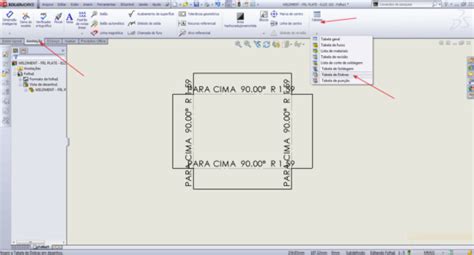 AP Área do Projetista Tabela de Dobras SolidWorks