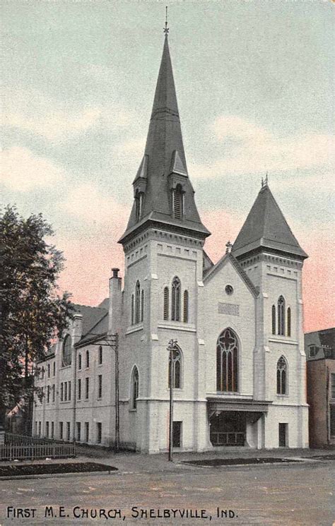 Shelbyville Indiana First ME Church Antique Postcard J58422 - Mary L ...