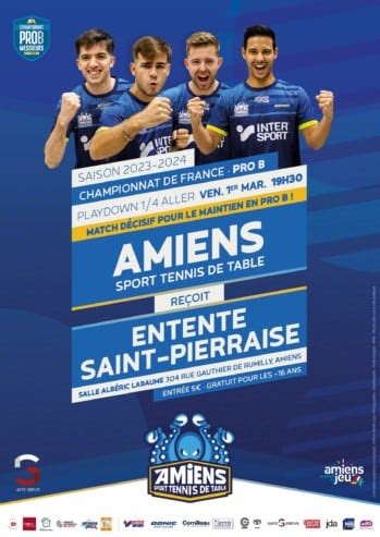 Pro B lAmiens STT reçoit lEntente Saint Pierraise en 1 4 de finale