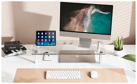 FITUEYES Réhausseur d Écran en Verre Support de Moniteur Support d