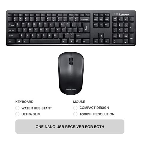 Lenovo 100 Wireless Combo Keyboard & Mouse - Royal Computer Solution