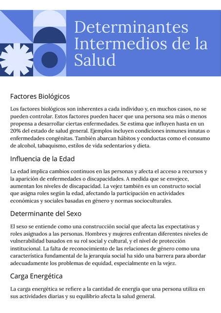 Determinantes Intermedios De La Salud Notas Cl Nicas Udocz