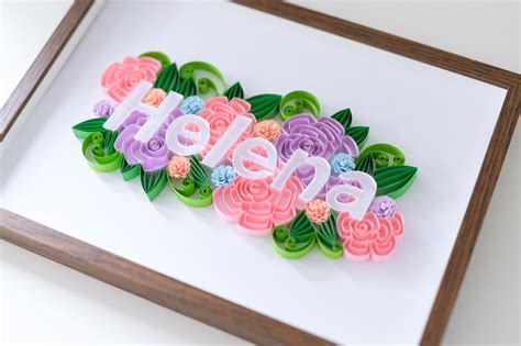 Floral Name Sign Unique Paper Name Wall Art Paper Paradise