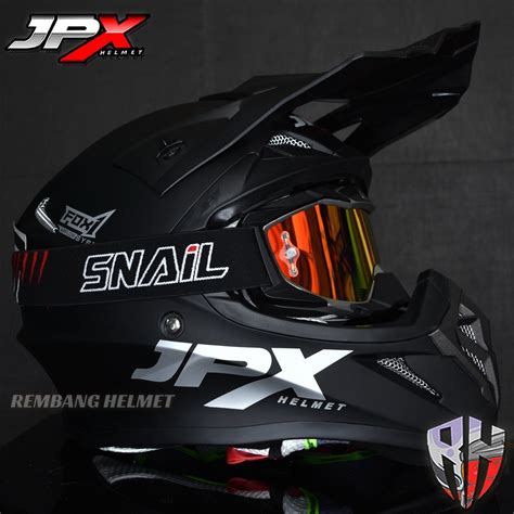 Jual Helm Jpx Cross Fox Solid Black Doff Paket Ganteng Google Snail