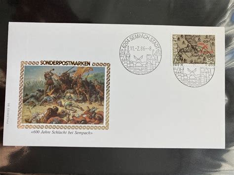 CH 1986 FDC 600 J Schlacht Sempach Ortsstempel Kaufen Auf Ricardo