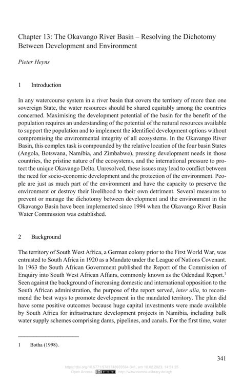 PDF Chapter 13 The Okavango River Basin Resolving The Dichotomy