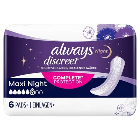 Always Discreet Incontinence Pads Plus Maxi Night Ocado