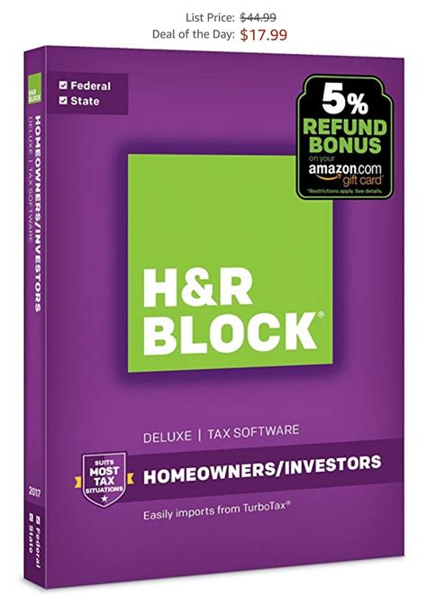 H R Block Tax Software Deluxe 17 99 AddictedToSaving