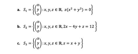 Solved S1 ⎩⎨⎧⎝⎛xyz⎠⎞ X Y Z∈r Z X2 Y2 0⎭⎬⎫s2 ⎩⎨⎧⎝⎛xyz⎠⎞ X Y