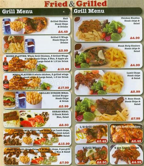 Menu At Fried And Grilled Restaurant London