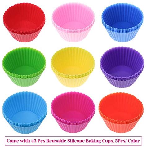 Silicone Cupcake Liners Selizo Pcs Reusable Silicone Baking Cups