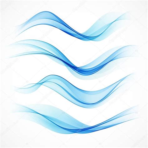 Conjunto De Ondas Azules Abstractas Ilustraci N Vectorial Vector