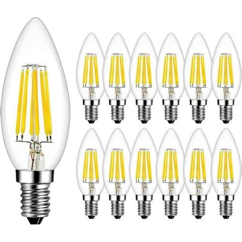 Ampoules Led Filament Flamme E W Equivalent W Blanc Froid K