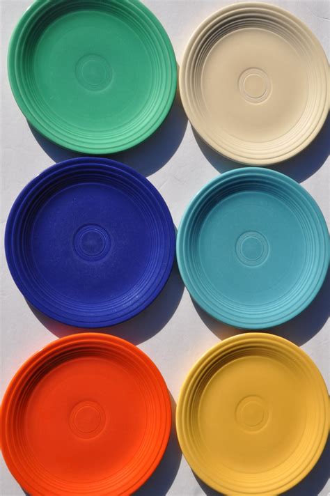 Fiestaware 6 Plates Six Original Colors 1936 1951 9 5 Etsy