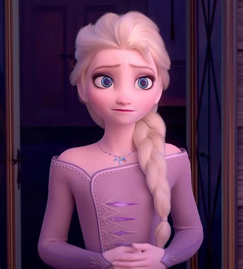 The Frozen Princess Is Standing In Front Of An Open Door With Her Long