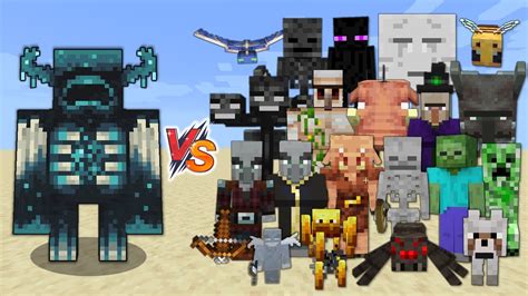 Warden Vs Every Mob In Minecraft Bedrock Edition Minecraft 119 Warden Vs All Mobs Youtube