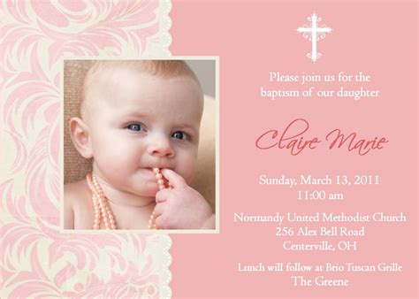 Baby Girl Baptism Invitation Templates