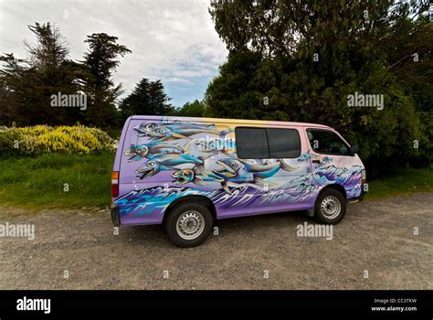 Camper Van Art Work Painting Stock Photo - Alamy