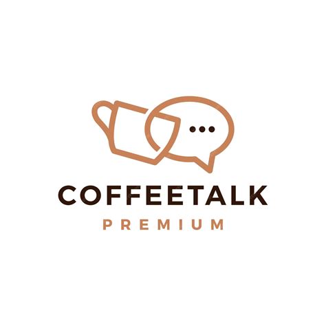 Conversa De Café Bolha De Bate Papo Café Mensagem Social Logo Vector