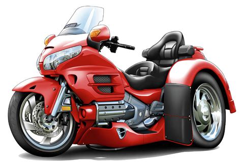 Goldwing Red Trike Digital Art By Maddmax