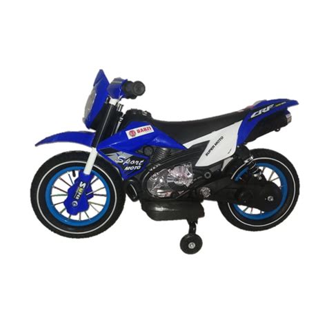 Moto Elétrica Infantil Motocross bz Azul Rodinhas de Apoio Música