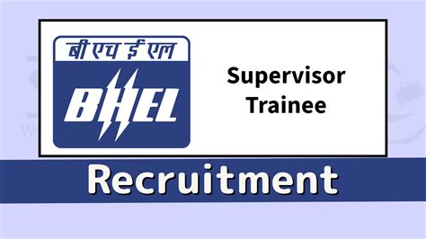 bhel  supervisor trainee recruitment