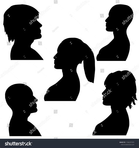 Vector Illustration Man Woman Faces Silhouette Stock Vector Royalty Free 1106257325