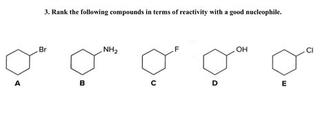 SOLVED 3 Rank The Following Compounds In Terms Of Reactivity With A