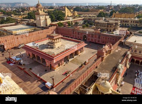 City Palace Jaipur Rajasthan - Aerial view of royal palace compound ...