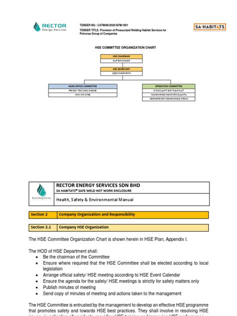 Safety Organization Chart And Responsibilities Pdf