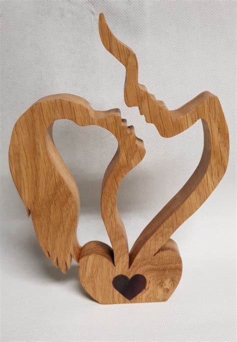 Couple Amoureux En Ch Ne Et Amarante Wood Art Diy Handmade Wood