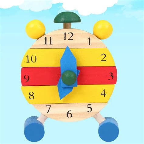 Wooden Clock Toys for Kids Time Learning Clock Early Educational Toys ...