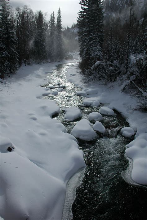 Snowy Christmas Eve on the Crystal River north of Redstone, Colorado ...